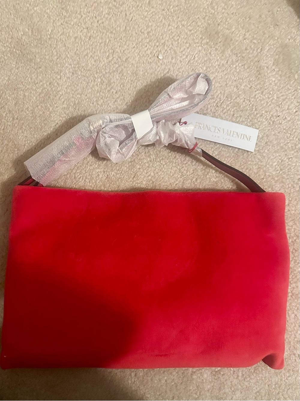 Frances Valentine Vibrant Red Suede Shoulder Bag